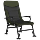 VidaXL Chaise de jardin acier noir, vert