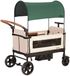 Yvolution - Stroller Wagon - Beige/Groen - Opvouwbaar - Max. 70 kg