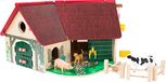 Small Foot Woodfriends Farm with Wooden Accessories with Folding Roof and Animal Figures, from 3 Years, 11005