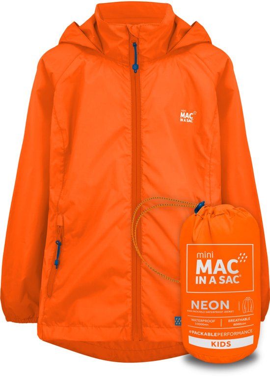 Mac in a Sac Regenjas voor kinderen Junior Neon groen maat XL