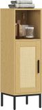 HOMCOM Badkamerkast - Spaanplaat, Staal - 30 x 30 x 94 cm - Natuurhout
