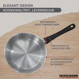 Fackelmann Set pan 28 cm roestvrij staal, glazen deksel en 6 roestvrijstalen keukengerei Geneva