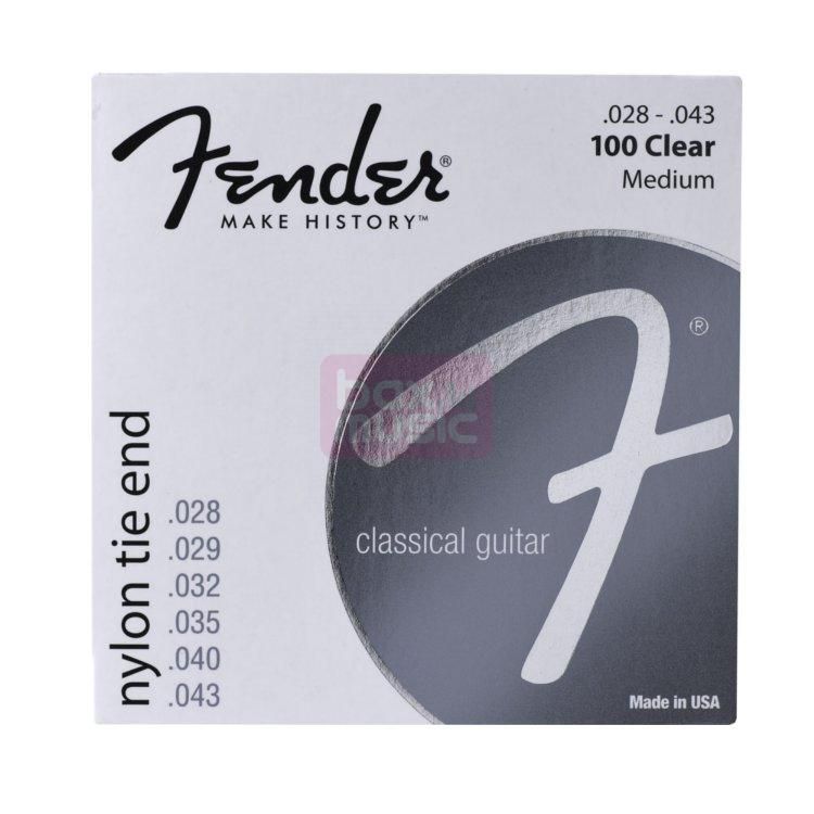 Fender 100 Clear Nylon Tie End snarenset klassiek medium