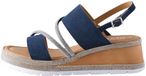 Next - Dames - Leren sportsandalen met glitterdetail, sleehak en open hiel, extra brede pasvorm - Blauw