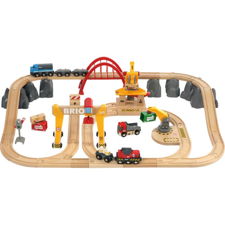 BRIO Treinset vrachtvervoer - Rails - Luxe vrachtset - 50 delig