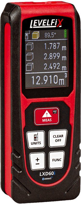 Levelfix LXD60i Afstandsmeter In Tas - Bluetooth - 60m - IP54