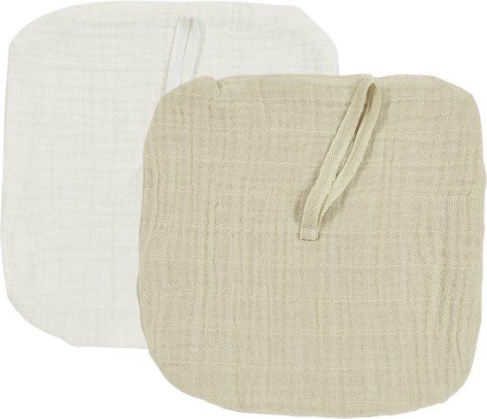 Meyco Baby Uni speendoek - 2-pack - pre-washed hydrofiel - naturel/soft sand