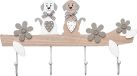 SPOTTED DOG GIFT COMPANY Crochets de vêtements - Chien - Quatre crochets muraux - Brun - Bois