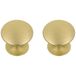 Amig - Pack van 2 Meubelknoppen - Diameter Ø28 mm - Kleur Geborsteld Goud - Gemaakt van Zamak - Gouden Trekknoppen voor Lades - Mod. 803