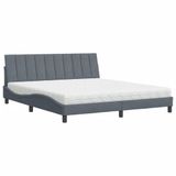 vidaXL Lit avec matelas "Hanko" velours gris foncé 180x200 cm