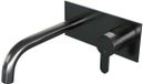 Brauer Gunmetal Edition Inbouw Wastafelmengkraan met Gebogen Uitloop en Afdekplaat Model D1 Gunmetal Geborsteld PVD