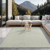 the carpet Santo Plus – Weerbestendig outdoor vloerkleed met 3D patroon, groen, 120 x 160 cm