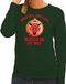 Bellatio Decorations Foute kersttrui / sweater voor dames - groen - Duivel Jingle Hell S