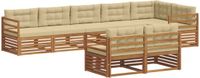 vidaXL - Acacia Hout Loungeset Bank 8-Zitter Natuurlijk en Beige