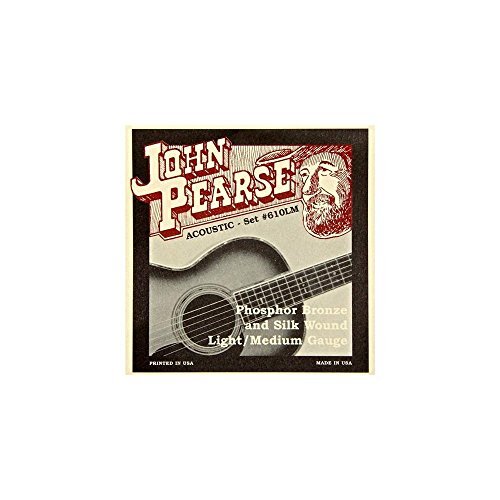 John Pearse Strings Strings 610LM voor akoestische gitaar - fosforbrons en zijde gewikkeld - lichtmeter 11-50