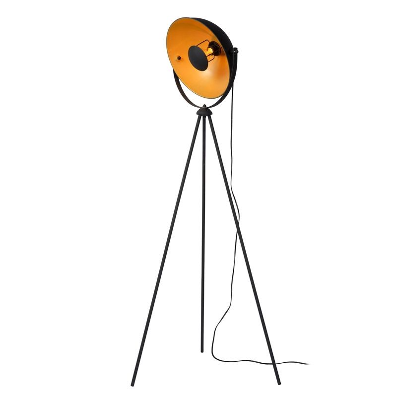 Lucide ALVARO - Vloerlamp - E27 - Zwart - Staal
