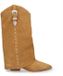 Sacha Dames Beige Suède Cowboylaarzen met Flap - Maat 41