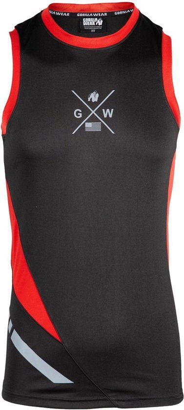 Gorilla Wear Hornell Tank Top - Unisex - Black/Red - S