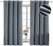 OEM Shenzhen Haorui Industrial Technology Co., Ltd. Verduisterende Fluwelen Gordijnen - Thermisch Isolerend - 2 Stuks - Grijs - 140x160cm