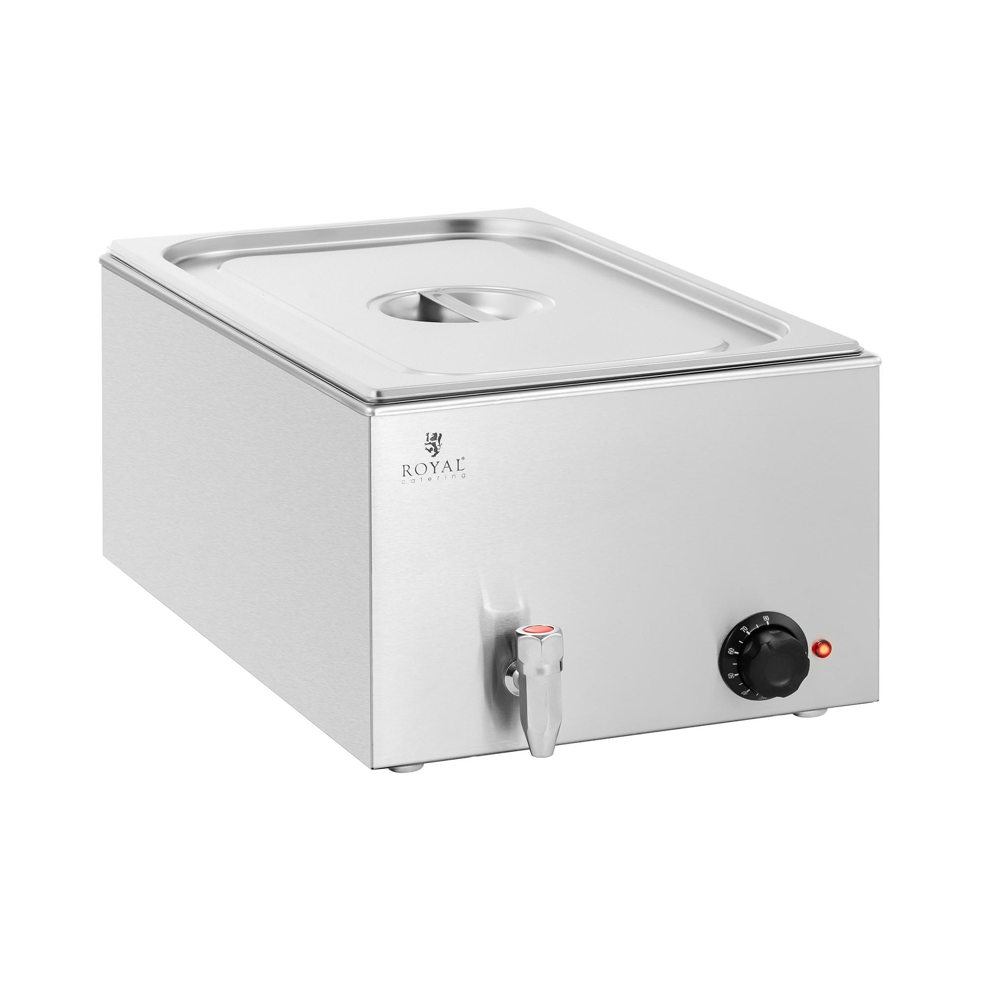 Royal Catering Bain Marie - 600 W - 1 GN 1/1 - Aftapkraan