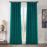 HPD Half Price Drapes Heritage pluche fluwelen gordijnen 244 cm lange kamer verduisterende gordijnen voor slaapkamer en woonkamer 50 W x 96 l, (1 paneel), diepzee groenblauw