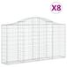 vidaXL Gabionen met boogvorm, 8 stuks, 200x30x100/120 cm, verzinkt staal