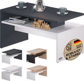 Casaria Salontafel – Opbervak 95x55x50cm Krasbestendig – Wit Zwart