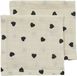 Meyco Baby Sweet Heart Monddoekjes - 2-Pack - Soft Sand/Black - 30x30 cm