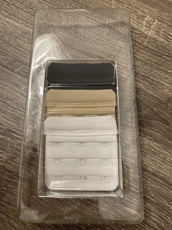 Bh verlengstukje 3 haaks - 3 stuks - Zwart/Wit/Creme