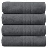 GC GAVENO CAVAILIA Set van 4 jumbo-badhanddoeken, 100% Egyptisch katoen, antraciet, 450 g/m²