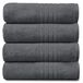 GC GAVENO CAVAILIA Set van 4 jumbo-badhanddoeken, 100% Egyptisch katoen, antraciet, 450 g/m²
