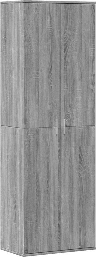 vidaXL Hoge kast 60x35x180 cm bewerkt hout grijs sonoma eikenkleurig