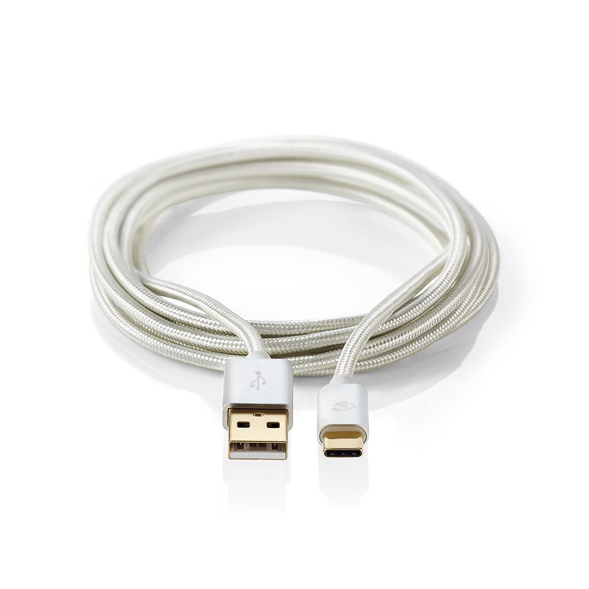 Nedis CCTB60600AL10 USB-kabel - 1 m - Aluminium