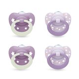 NUK First Choice Classic Tétines jour et nuit | 6-18 mois | Sucettes orthodontiques phosphorescentes | 95% d’acceptation par les bébés | Assorti | Lot de 4