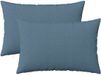 vidaXL - Kussensloop - 2 stuks - HEERLEN - Jeans Blauw - 50 x 80 cm - Katoensatijn