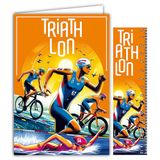 69-1012 Olympische Spelen 69-1012 Triathlon Kaart voor Fiets, Racefiets, met Envelop, 12 x 17,5 cm, voor Sportsporters, Kampioen of Wielersport, Collectie Passion Sports, Gemaakt in Frankrijk