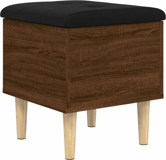 vidaXL Opbergbankje 42x42x46 cm bewerkt hout bruin eikenkleur