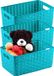 PLASTICFORTE Opbergmand - 3x - Kastmand - rotan kunststof - turquoise blauw - 12 Liter - 30 x 37 x 13 cm