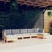 Maison Exclusive - Ensemble de jardin pour 7 personnes avec coussins gris, en bois de pin