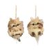 Decoris kersthanger uil imitatie bont 6x6x8cm 2 assorti