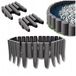 KRUMAD set de 2 bordures d'herbe, plastique aspect bois, 10 pièces, longueur totale 2,8 mètres, hauteur 24 cm. Bordure de jardin, séparation de bordure, résistant aux intempéries, anthracite