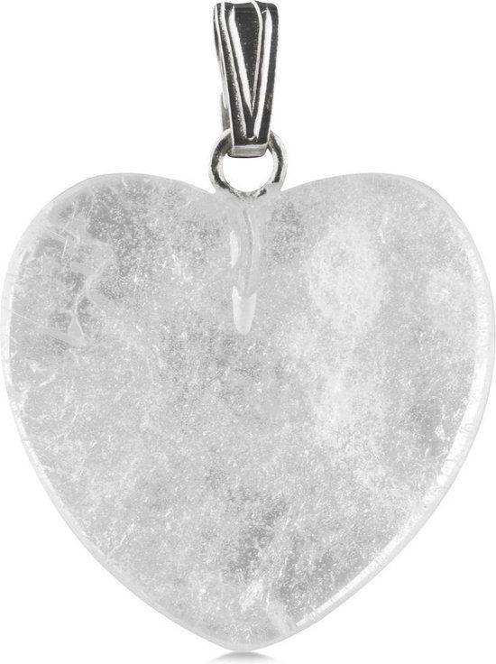 Ruben Robijn Hart Hanger 20 mm Hematiet - Wit - Unisex