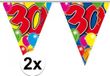 Folat Bv 2x Leeftijd versiering vlaggenlijnen / vlaggetjes / slinger 30 jaar geworden thema 10 meter