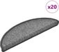 vidaXL - Tapis d'escalier auto-adhésifs - 20 pièces - 56x17x3 cm - Gris foncé