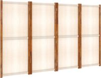 vidaXL Kamerscherm met 4 panelen 280x180 cm crèmewit