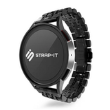 Strap-it Samsung Galaxy Watch 46mm duo stalen schakel band (zwart)