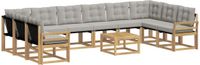 vidaXL Hoek loungeset 10 zitplekken Blanc et gris clair