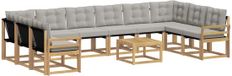vidaXL Hoek loungeset 10 zitplekken Blanc et gris clair