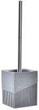 DKD Home Decor Toiletborstel Scandi Ziverachtig Grijs Roestvrij staal Aluminium Hars (9,5 x 9,5 x 37 cm)