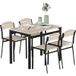 Ensemble de salle à manger 5 pièces, table et 4 chaises, ensemble table et chaises de cuisine gain de place, coin repas pour salle à manger ou cuisine, noir
